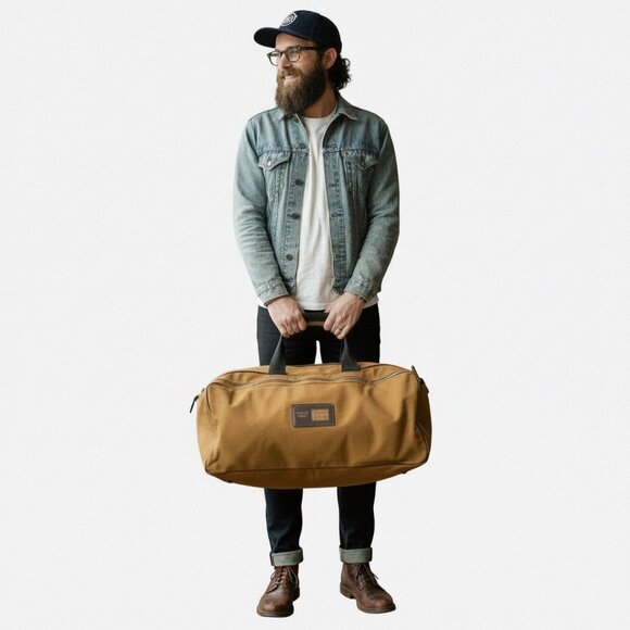 Vintage Kolpin Sportsmans Jet Bag Large Duffel in Tan Fawn Vacationcore Camping - Picture 1 of 12